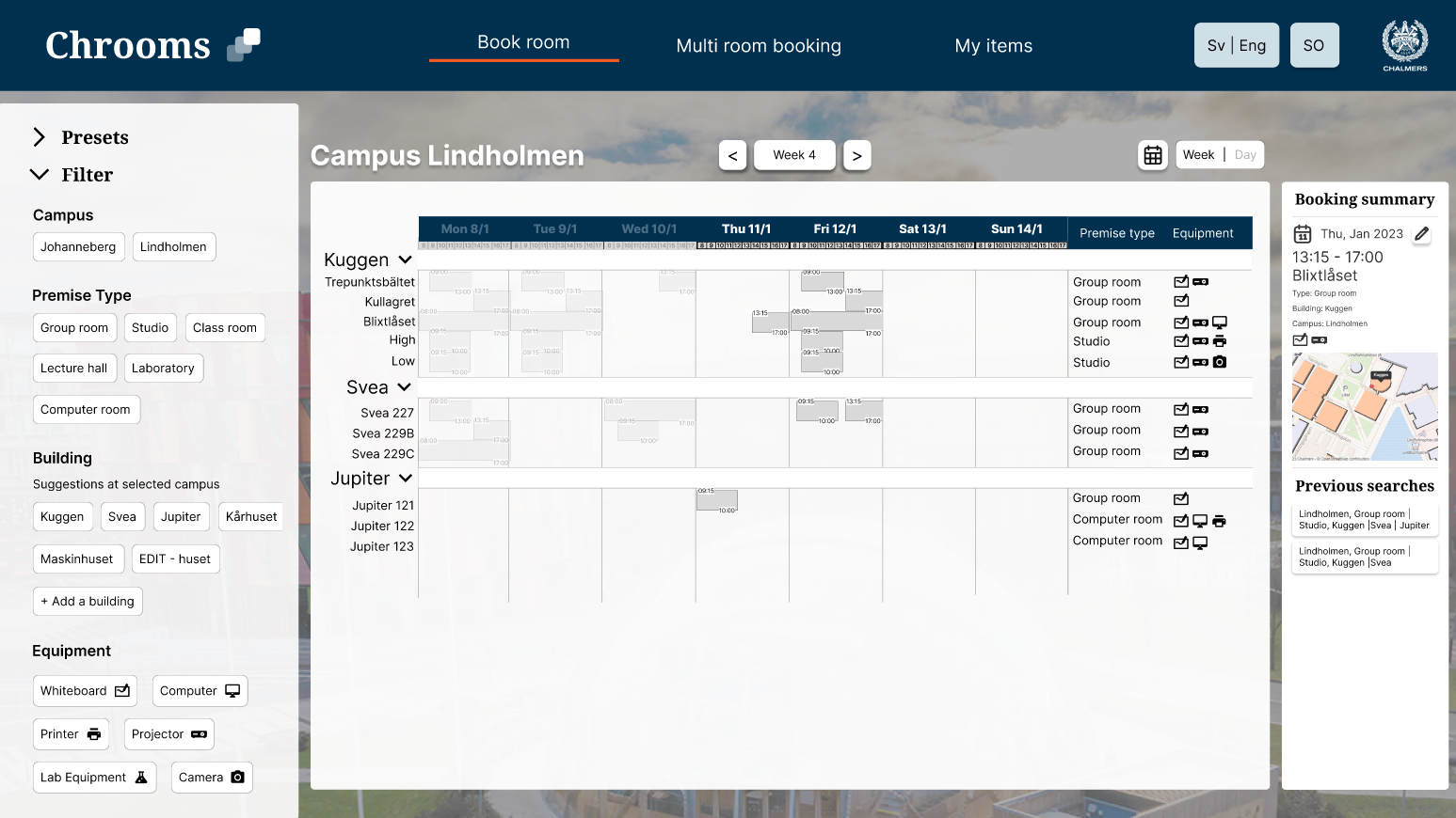 Chrooms - A refreshed booking system