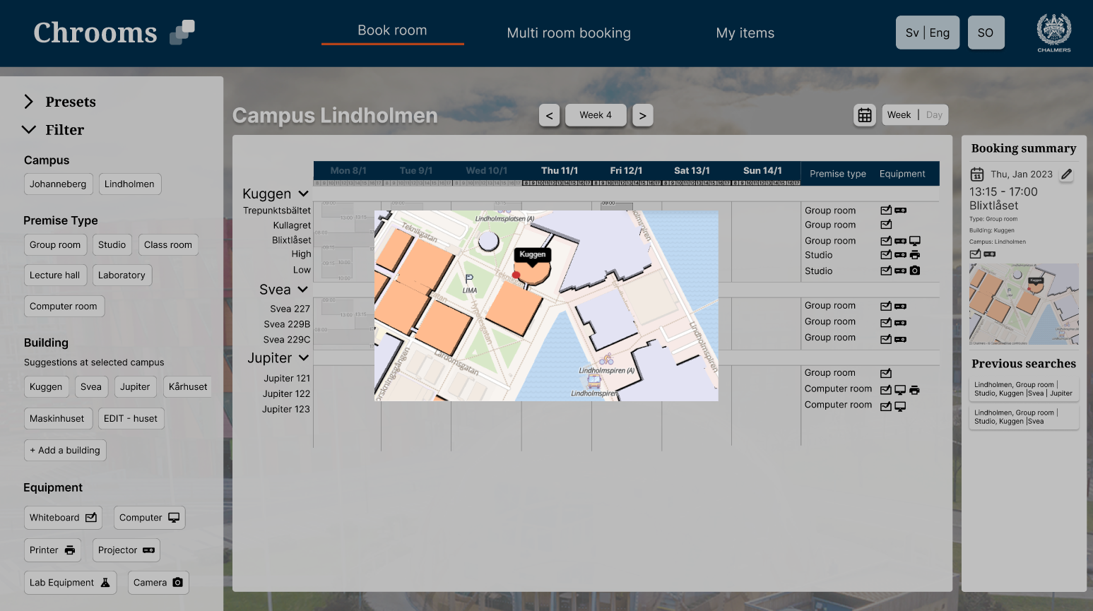 Chrooms multi-booking view